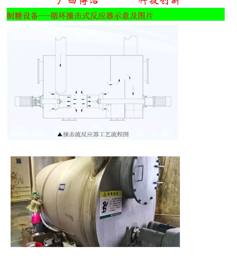 循环撞击式反应器示意及现场图片