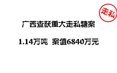 南宁海关成功破获一起重大走私白糖案 1.14万吨 案值6840万元
