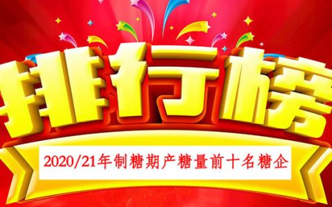 2020/21年制糖期全国产糖量前十名糖企 top10