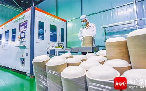 变！看海口市国家高新区甘蔗渣变成环保餐具