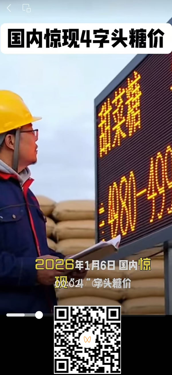 短视频：国内惊现“4”字头糖价