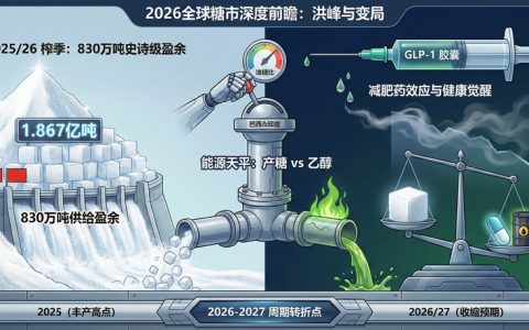 2026-2027年全球糖市前瞻：830万吨过剩洪峰将至，能源博弈或成下一轮风暴眼！