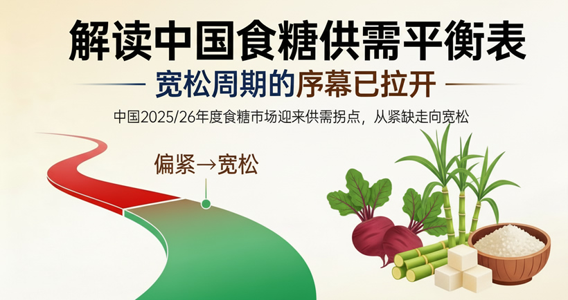 重磅！中国2025/26年度食糖市场迎来供需拐点：从紧缺走向宽松