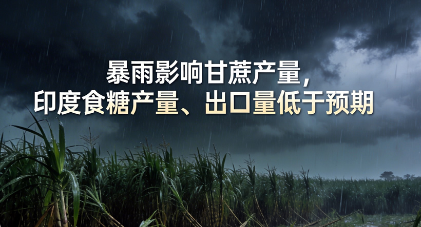 仍有变数！暴雨影响甘蔗产量，印度食糖产量、出口量低于预期