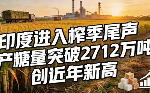 印度进入榨季尾声，截至3月底产糖2712万吨，同比增9.07%创近年新高
