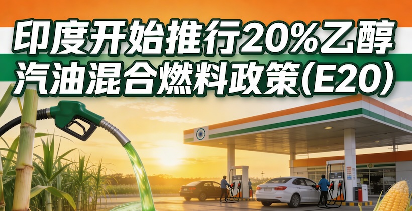 4月1日起，印度开始推行20%乙醇汽油混合燃料政策（E20）