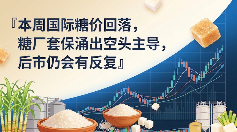 本周：国际糖价回落跌破14美分，糖厂套保涌出空头主导，后市仍会有反复