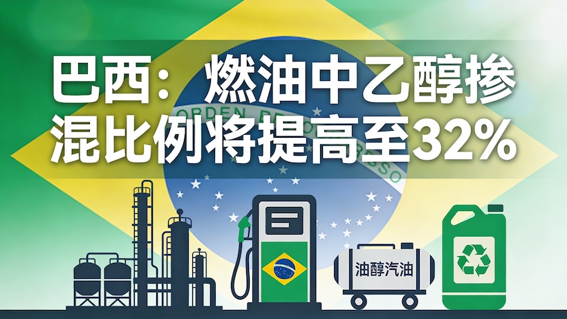巴西政府确认拟将燃油中乙醇掺混比例提高至32%