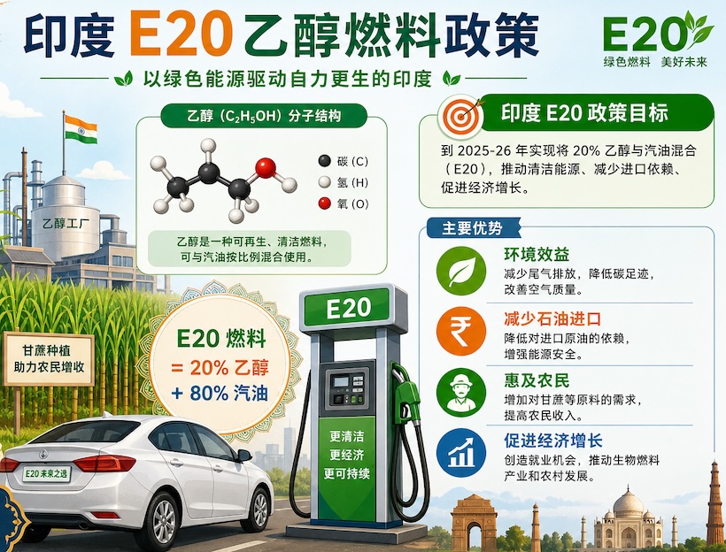 印度提前五年实现E20目标,ISMA力推乙醇战略迈向新阶段