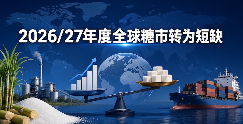 ISO：2026/27年度全球糖市转为短缺、产量预计减少200万吨