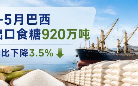 巴西：5月份食糖出口量下降12%，国内糖价承压下跌