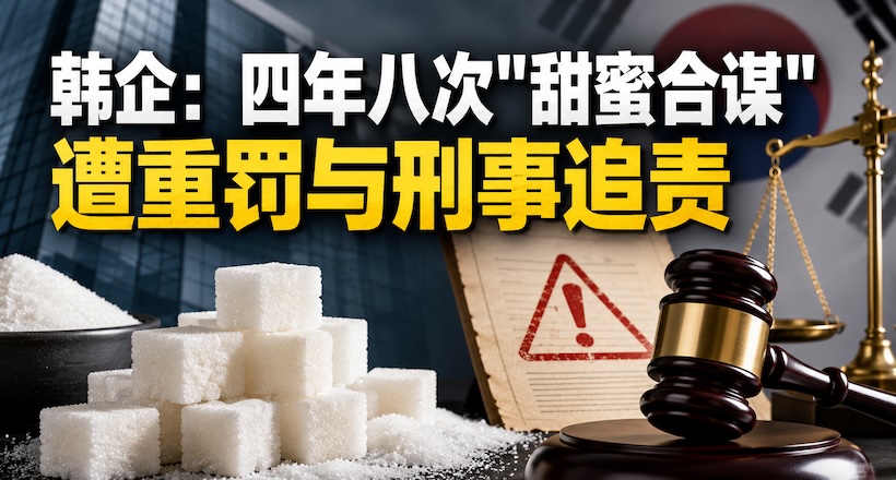 糖业三巨头合谋操纵价格遭重创，韩国CJ第一制糖股价暴跌逾四成，密谋手法曝光