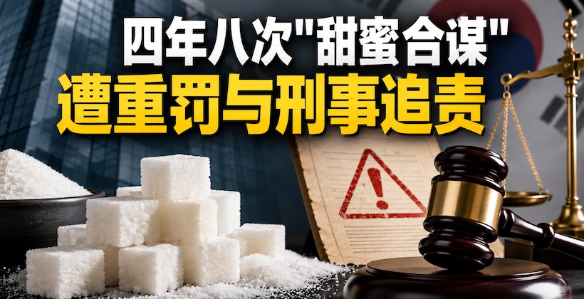 糖业三巨头合谋操纵价格遭重创，韩国CJ第一制糖股价暴跌逾四成，密谋手法曝光