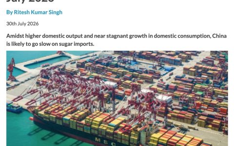 Sugaronline：中国或将放慢食糖进口节奏！