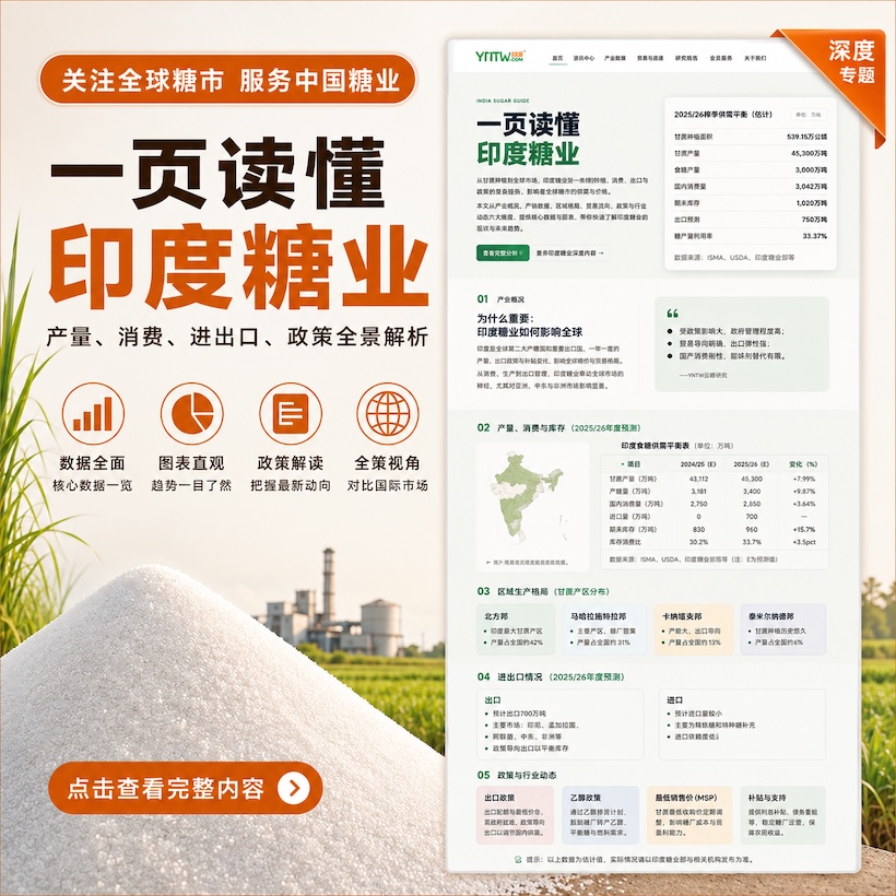 关注全球糖市，服务中国糖业：一页读懂印度糖业特别专题