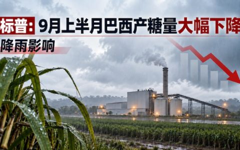 标普：巴西9月上半月产糖量同比大降42.5%，降雨拖延甘蔗压榨