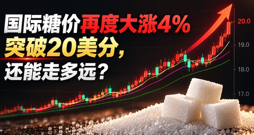 国际糖价再度大涨4%突破20美分，创19个月新高！还能走多远？