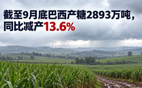 巴西：已产糖2893万吨，同比减产13.6%；9月下半月产糖量同比下降6%